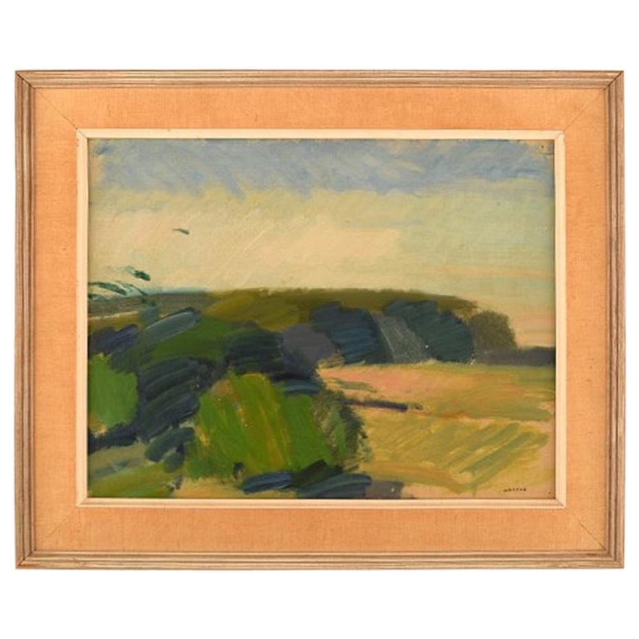 Nils Folke Knafve, Swedish Painter, Modernist Landscape, 1960s