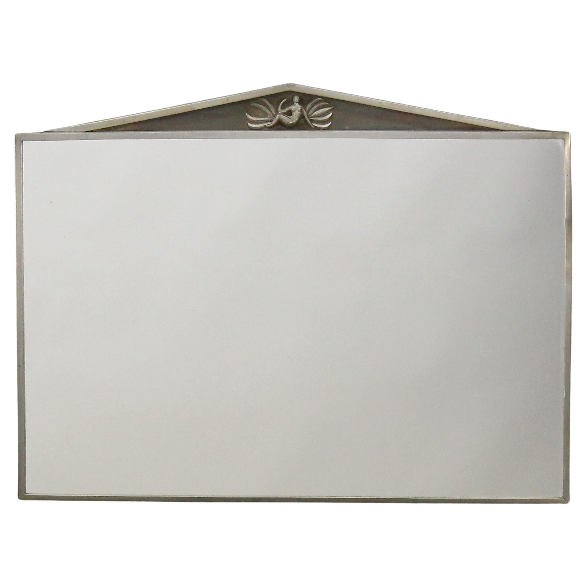 Nils Fougstedt 1926 pour Firma Svenskt Tenn. Miroir Swedish Grace Pewter.