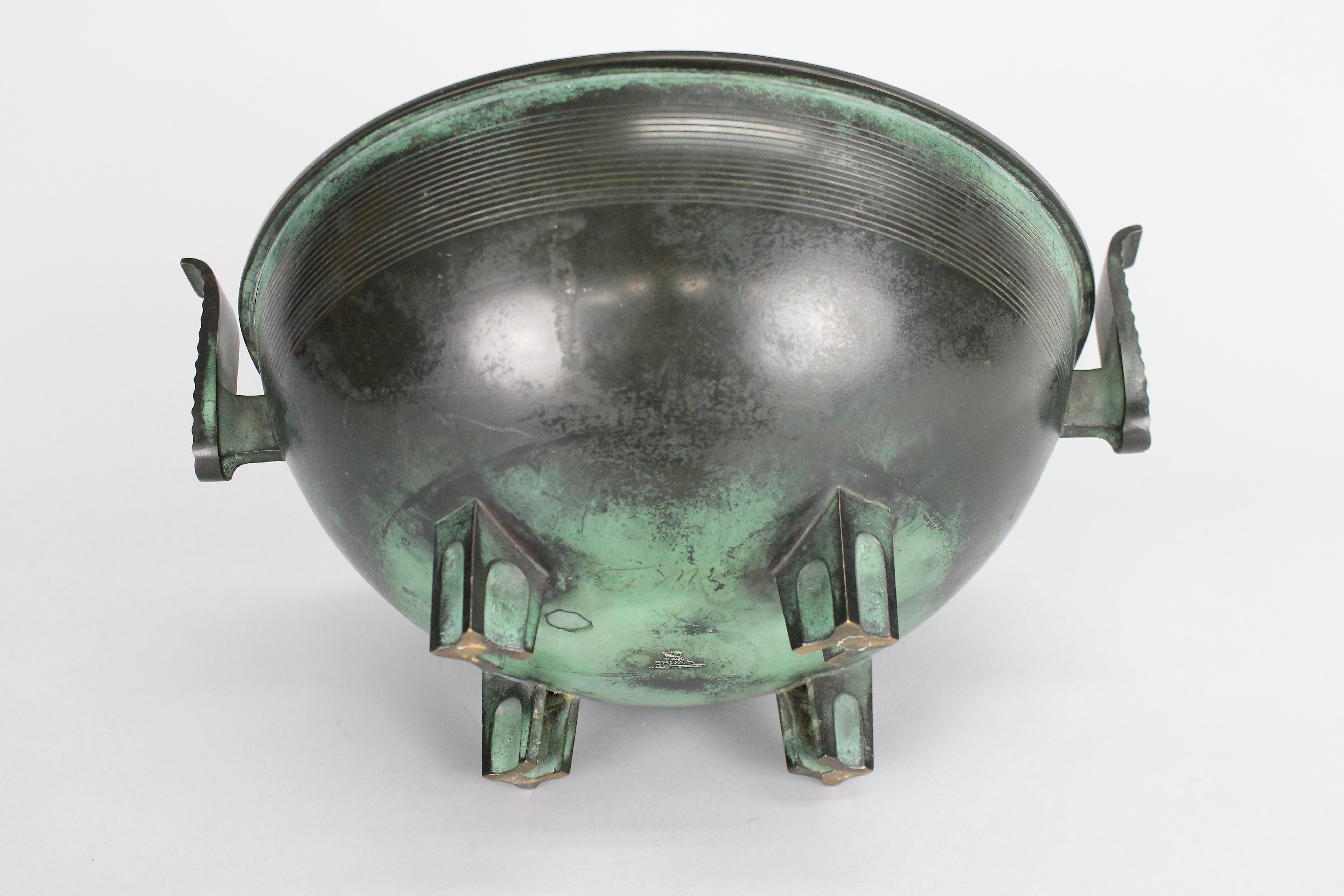 Nils Fougstedt Modernist Bronze Bowl for FAK, Sweden, 1930s 6