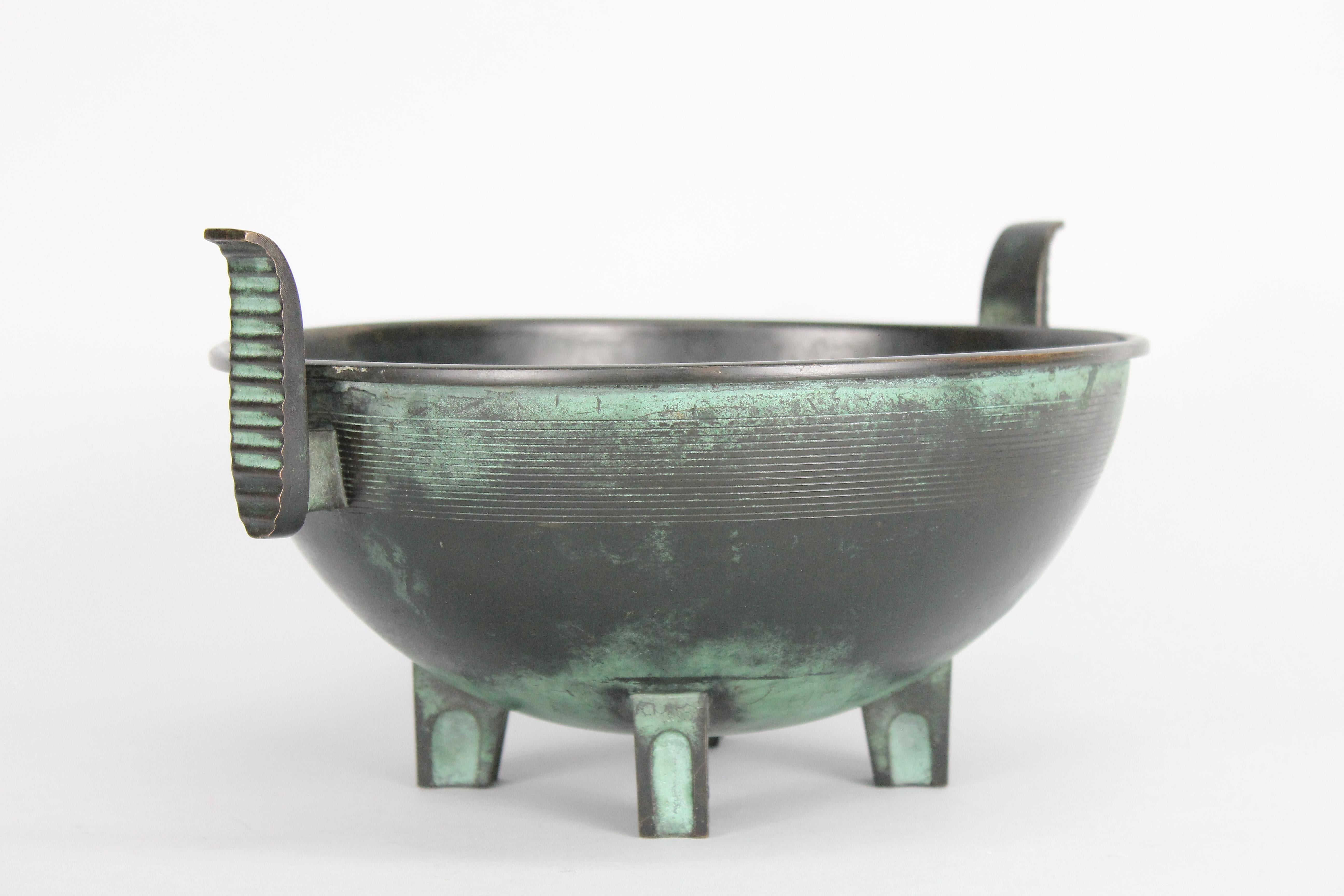 Swedish Nils Fougstedt Modernist Bronze Bowl for FAK, Sweden, 1930s