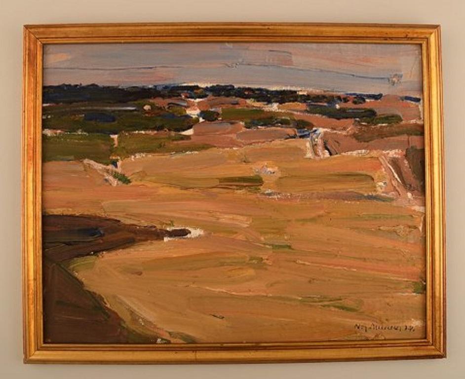 Nils-Göran Brunner (1923-1986). Swedish painter. Oil on board. Modernist landscape. Dated 1974.
Signed.
In excellent condition.
Measures: 36.5 x 29 cm.
The frame measures: 2 cm.