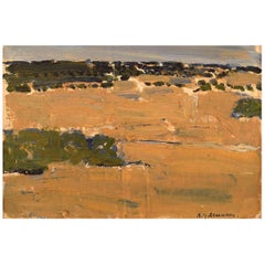 Nils-Göran Brunner, Swedish Painter, Oil /Board, Modernist Landscape