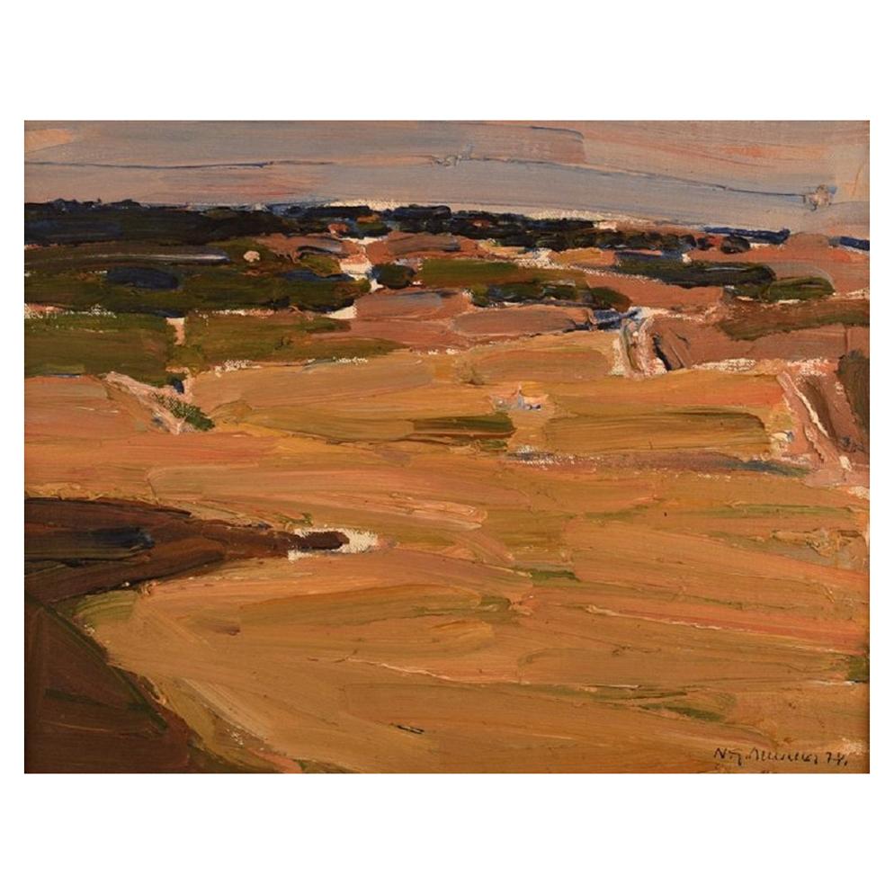 Nils-göran Brunner '1923-1986', Swedish Painter, Oil/ Board, Modernist Landscape