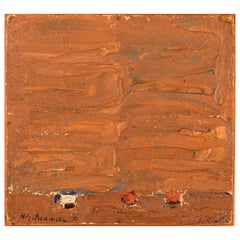 Nils-göran Brunner, Oil on Board, Modernist Composition, 1970