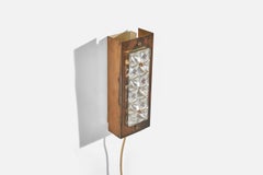 Nils H. Ledung, Wall Light, Copper, Brass, Glass, Sweden, 1960s