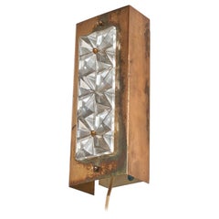 Nils H. Ledung, Wall Light, Copper, Brass, Glass, Sweden, 1960s