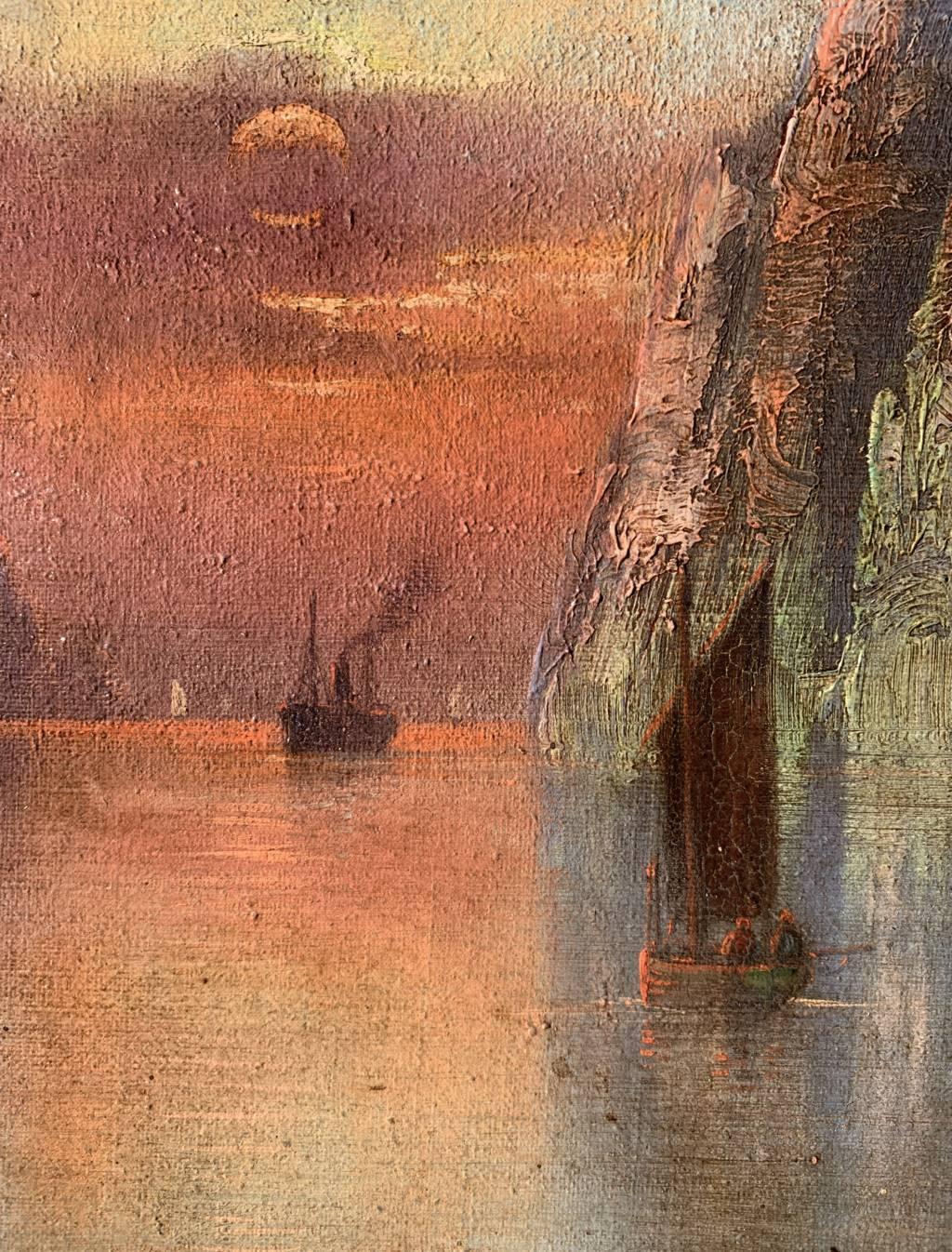 Nils Christiansen (Danish painter) - 19th century landscape painting - Sunset 4