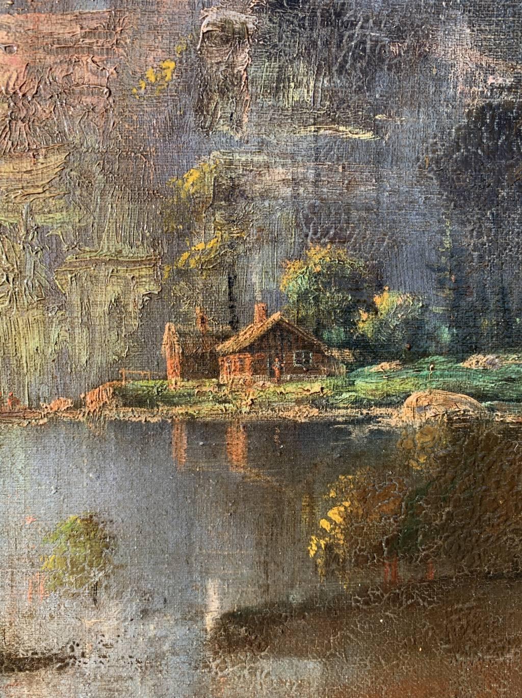 Nils Christiansen (Danish painter) - 19th century landscape painting - Sunset 5