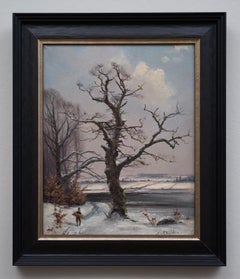 Paisaje invernal con un viejo árbol, del artista danés Nils Hans Christiansen