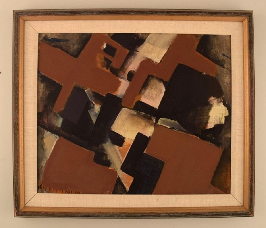 Nils Ingvar Nilsson (1925-1907), Sweden. Oil on canvas. 
Abstract composition. 1960s.
The canvas measures: 40 x 33 cm.
The frame measures: 5.5 cm.
In excellent condition.
Signed.