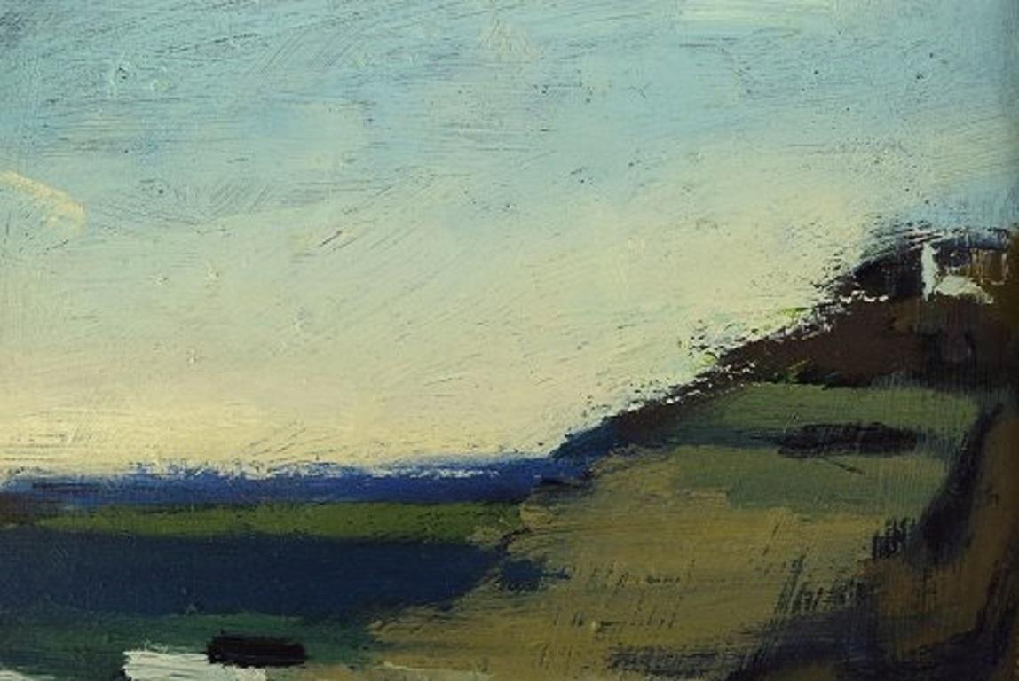 Scandinavian Modern Nils Ingvar Walterström '1920-1988', Sweden, Oil on Canvas, Modernist Landscape