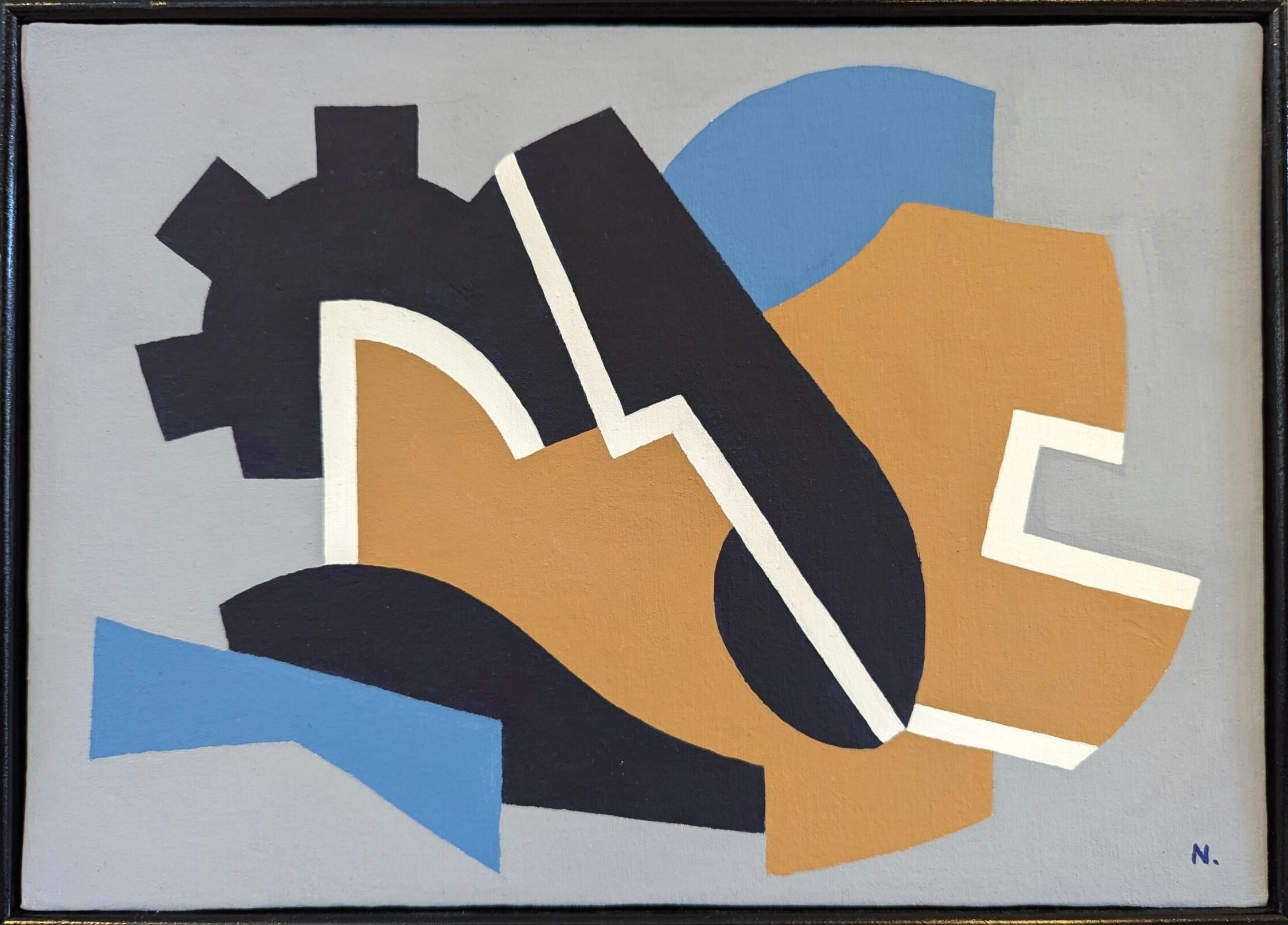 Nils Jean Abstract Painting – Contemporary Mini Abstract Original Acrylgemälde - La Plage