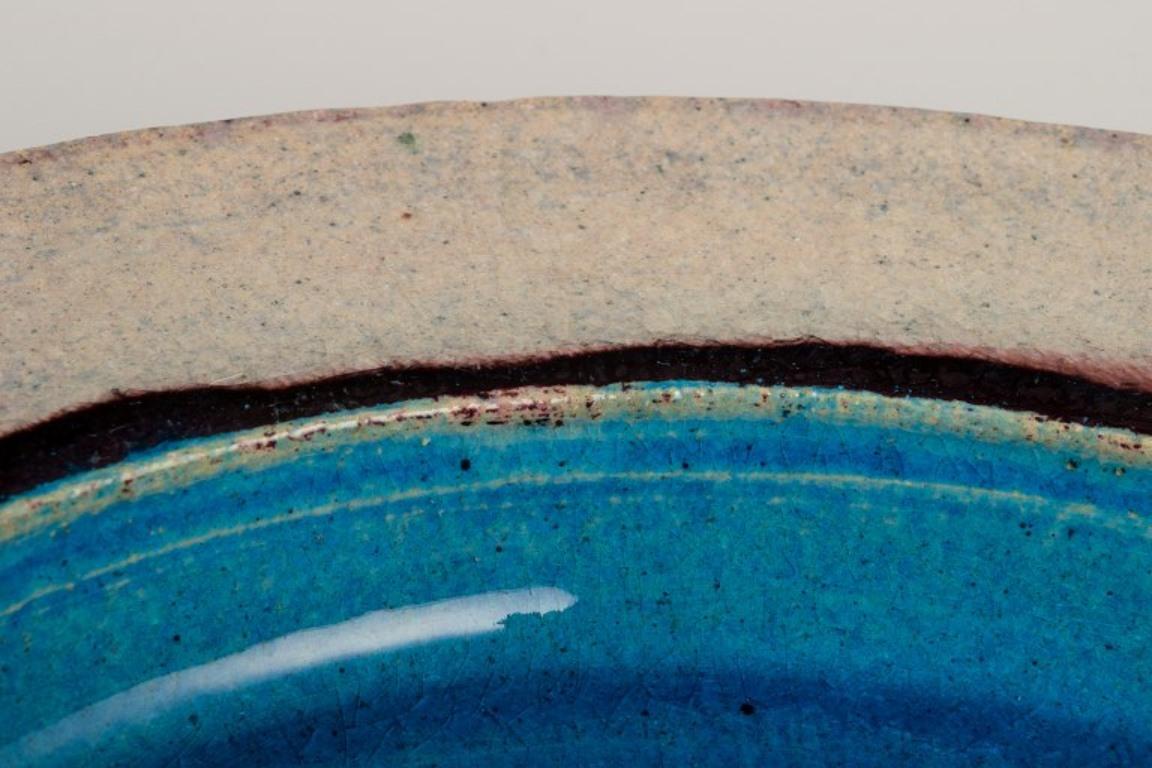 Glazed Nils Joakim Kähler for Kähler, Denmark. Round ceramic bowl. For Sale