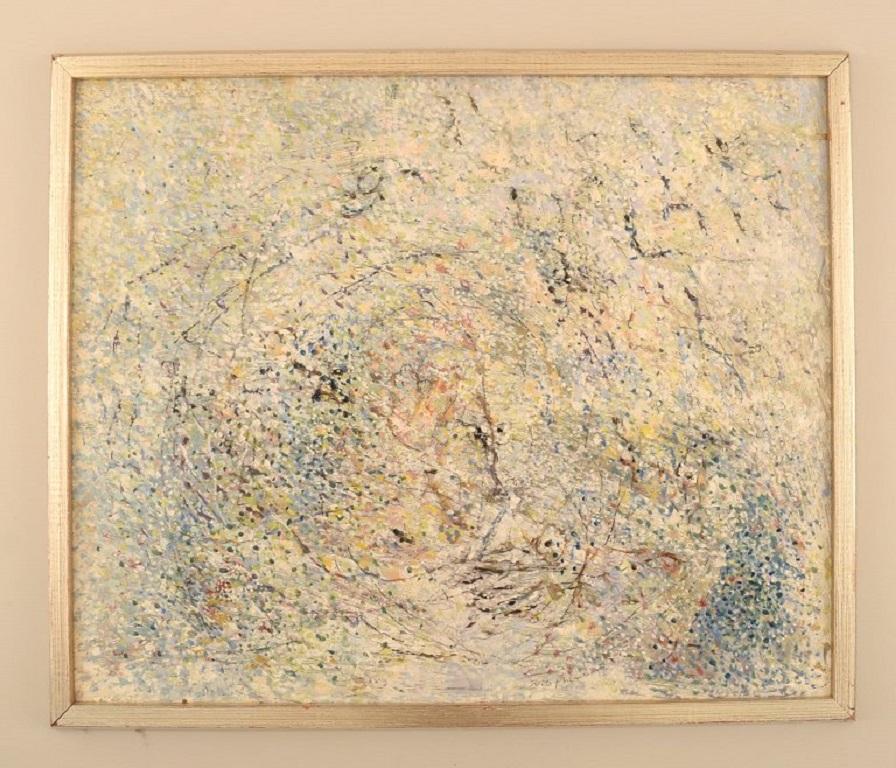 Nils Johansson (1922-2014), Sweden. Oil on board. Abstract composition. 
Mid-20th century.
The board measures: 45 x 37 cm.
The frame measures: 2 cm.
In excellent condition.
Signed.
  