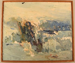 Nils Johansson, Swedish Artist, Oil on Canvas, Winter Landscape