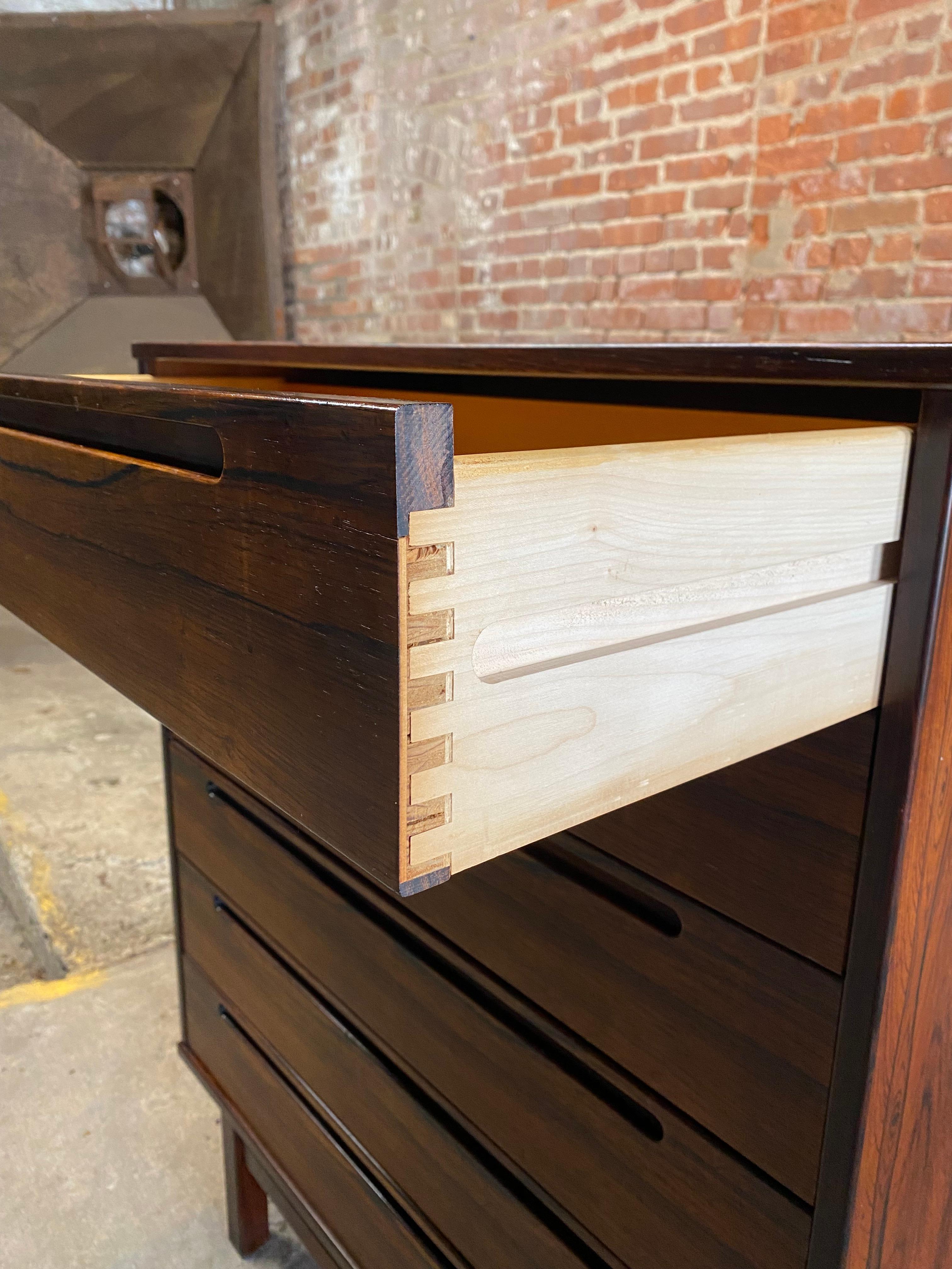 Nils Jonsson Danish Modern Rosewood Six Drawer Dresser For Sale 4
