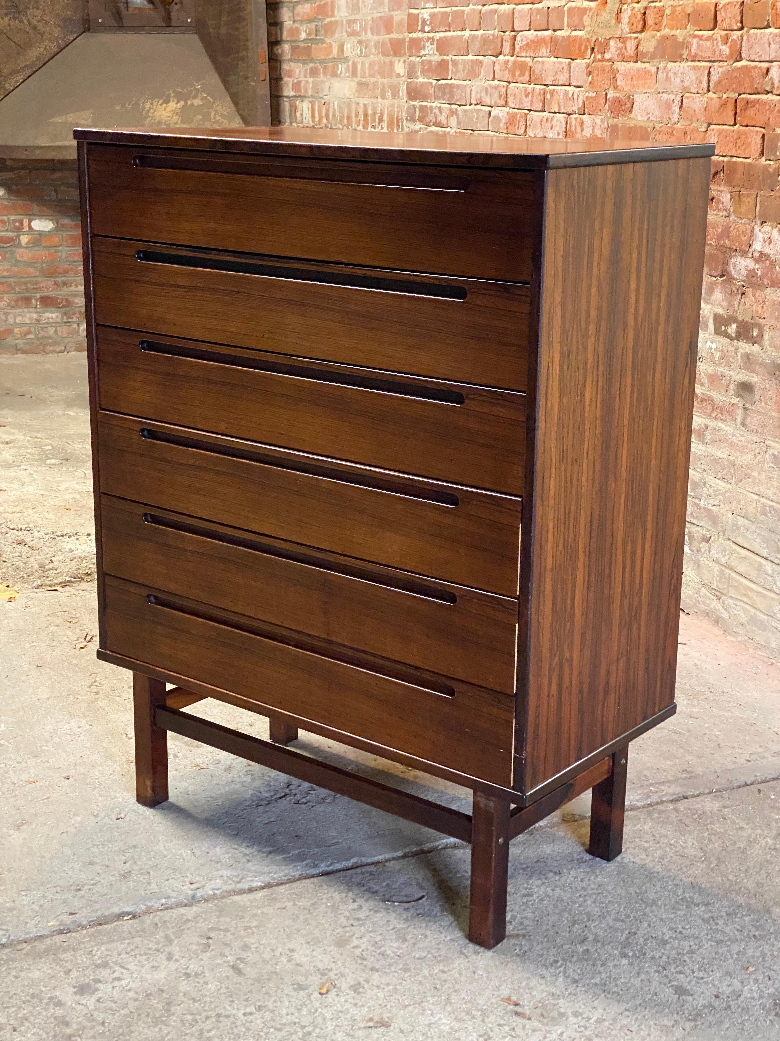 Nils Jonsson Danish Modern Rosewood Six Drawer Dresser For Sale 11