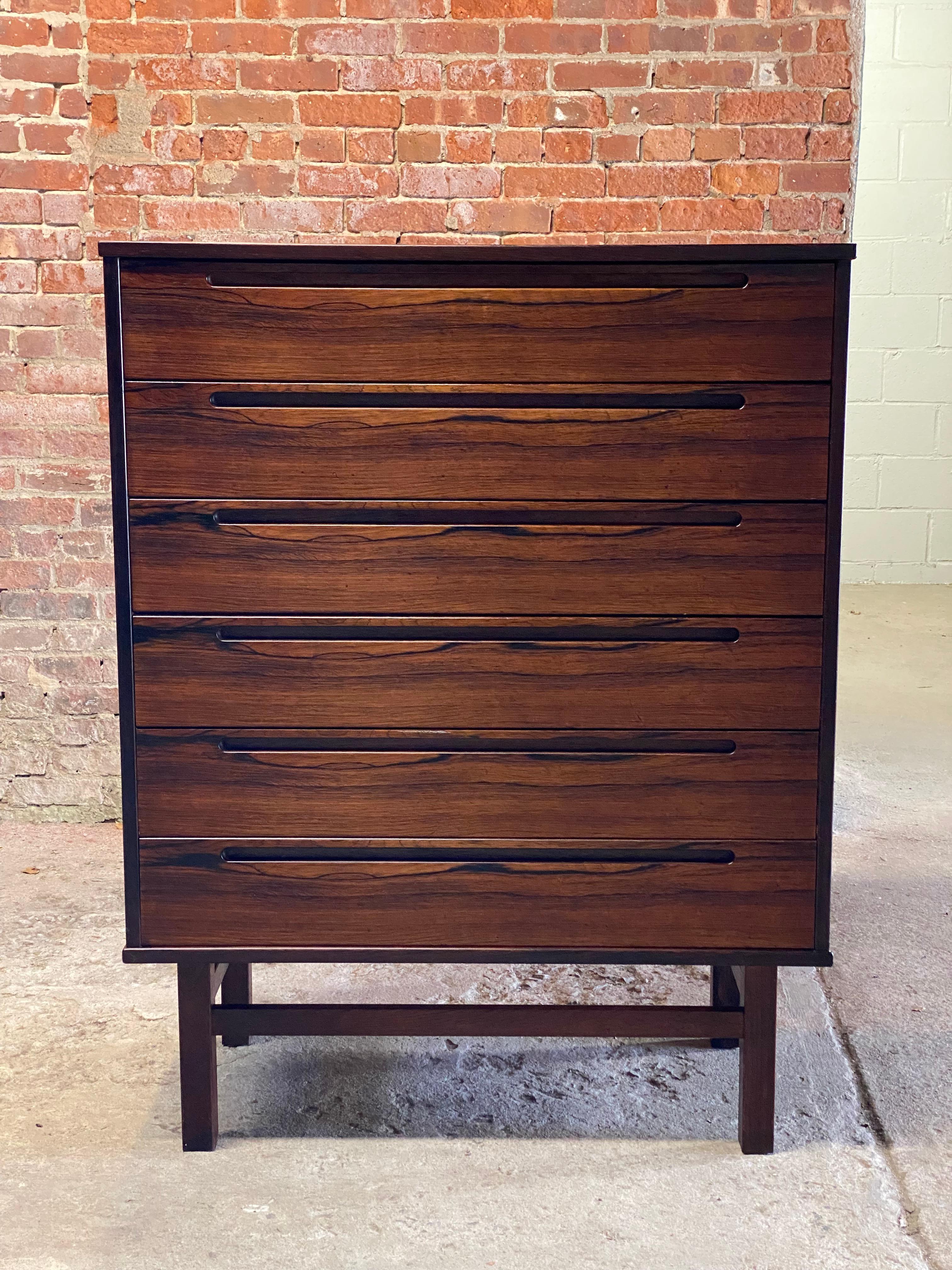 Scandinavian Modern Nils Jonsson Danish Modern Rosewood Six Drawer Dresser For Sale