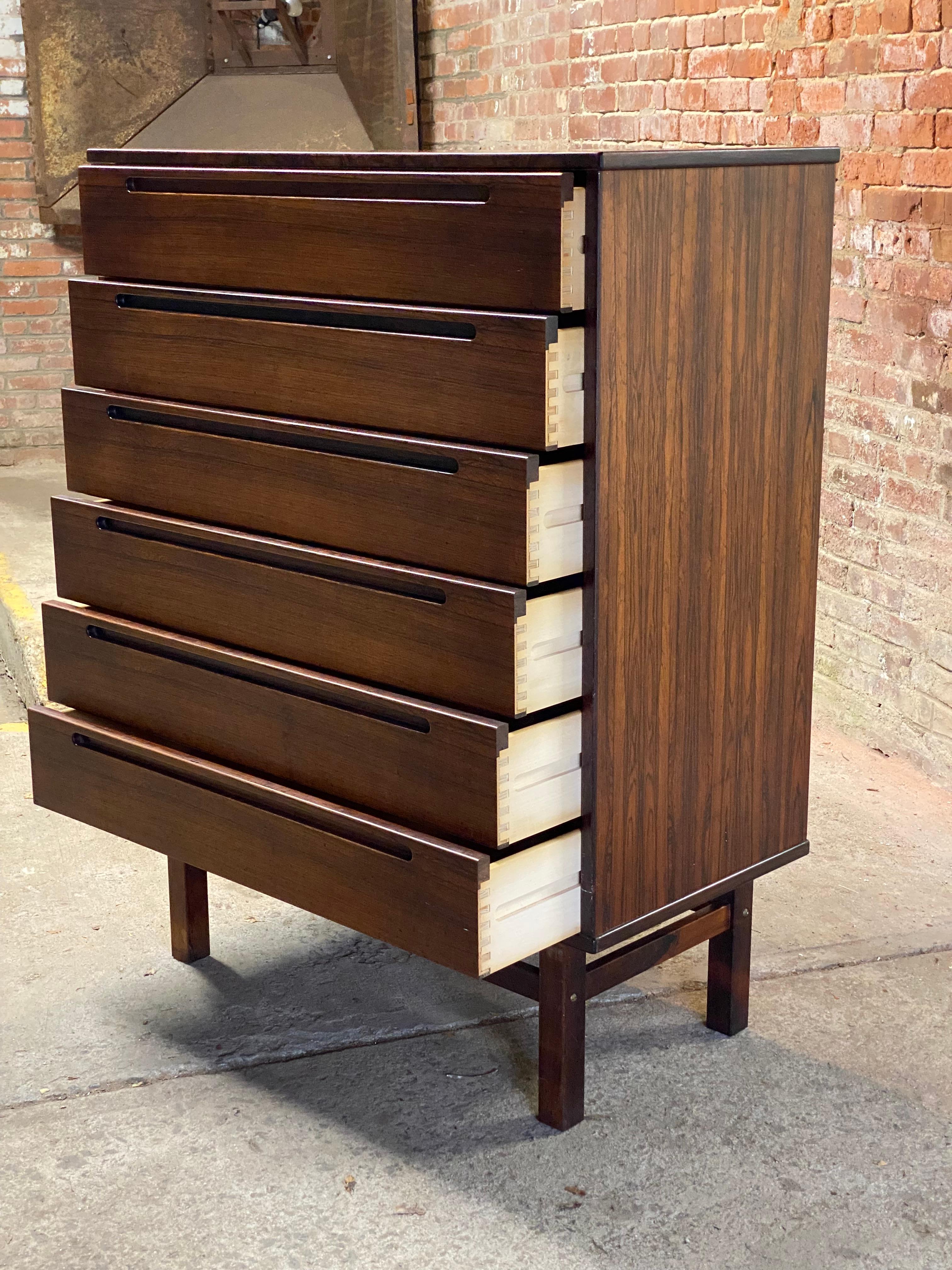 Scandinavian Modern Nils Jonsson Danish Modern Rosewood Six Drawer Dresser For Sale