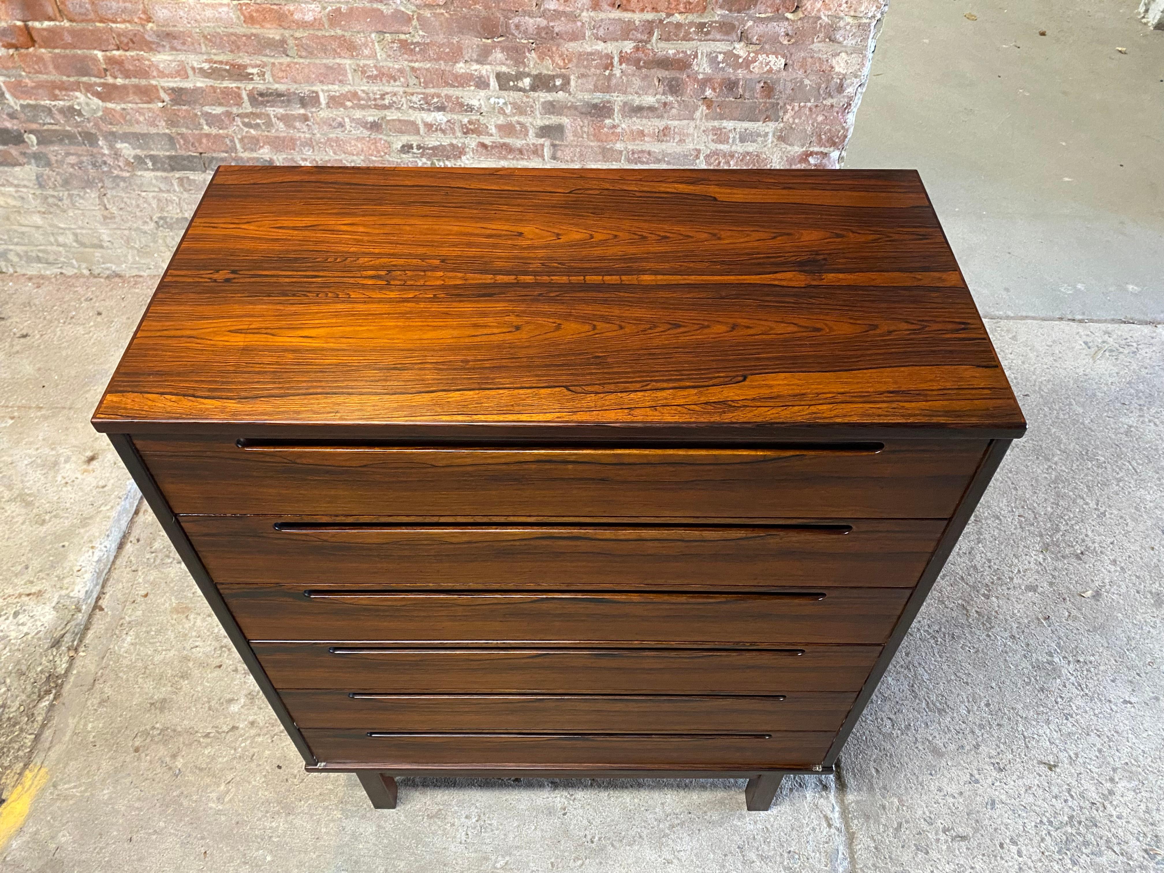Nils Jonsson Danish Modern Rosewood Six Drawer Dresser For Sale 1