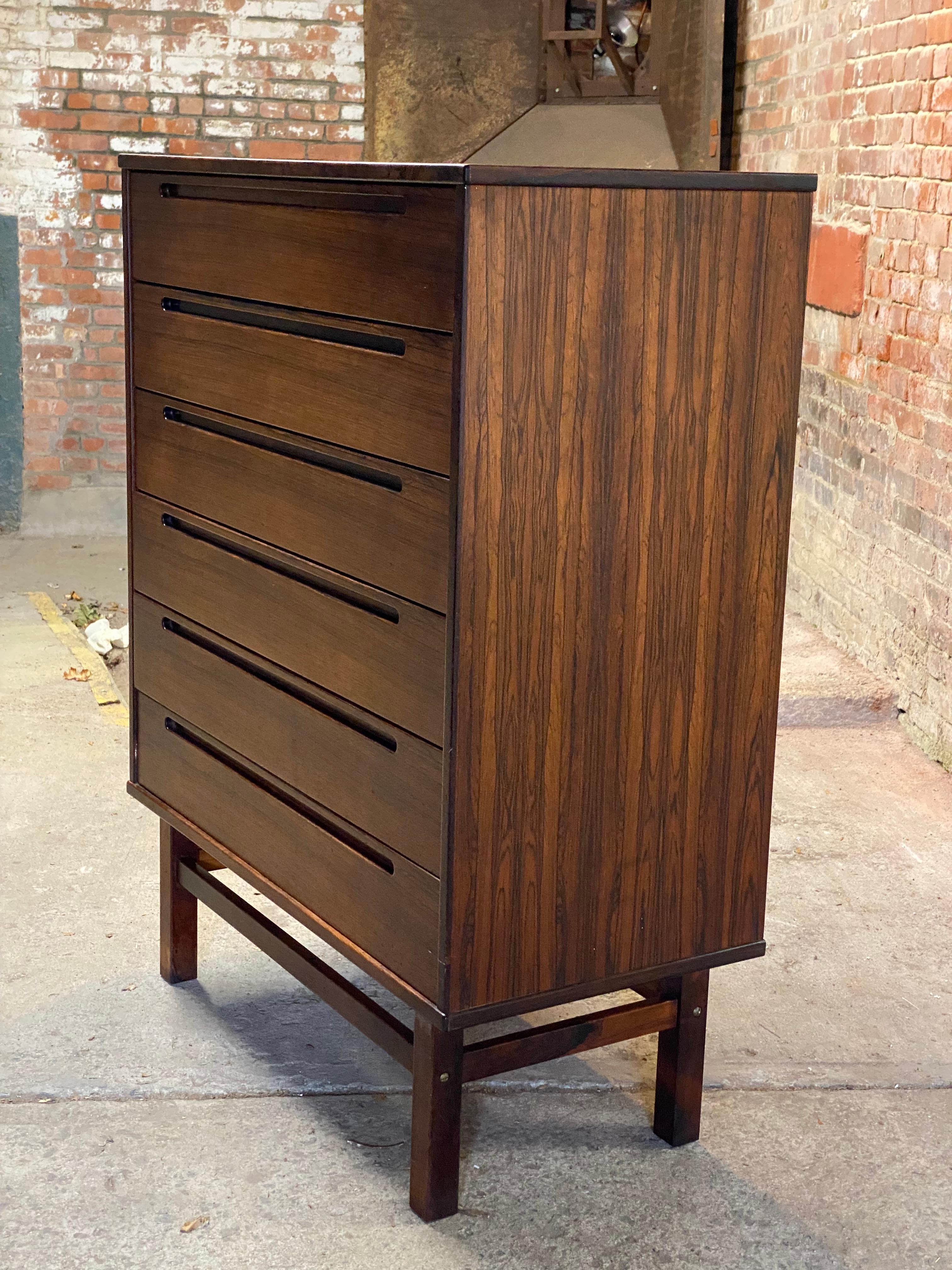 Rose Quartz Nils Jonsson Danish Modern Rosewood Six Drawer Dresser For Sale