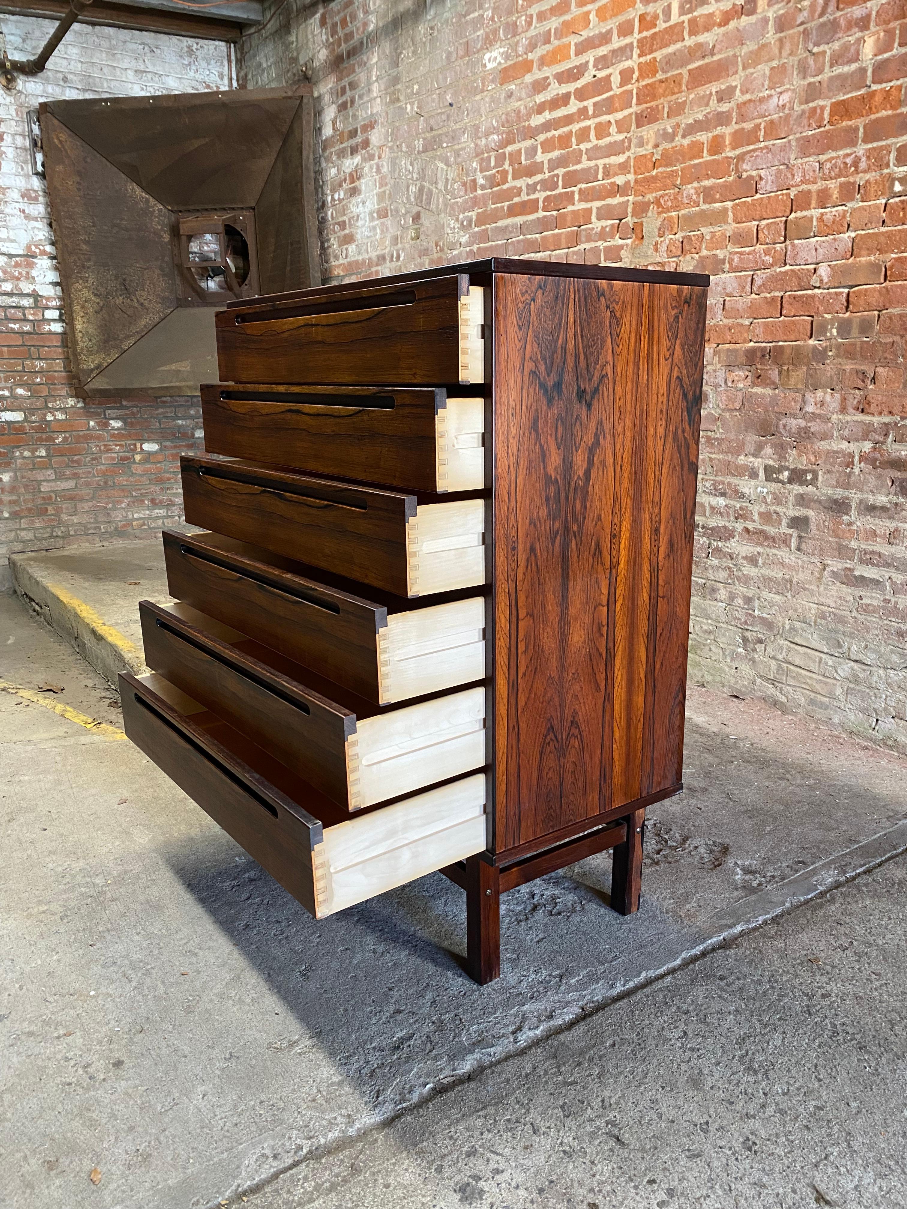 Nils Jonsson Danish Modern Rosewood Six Drawer Dresser For Sale 3
