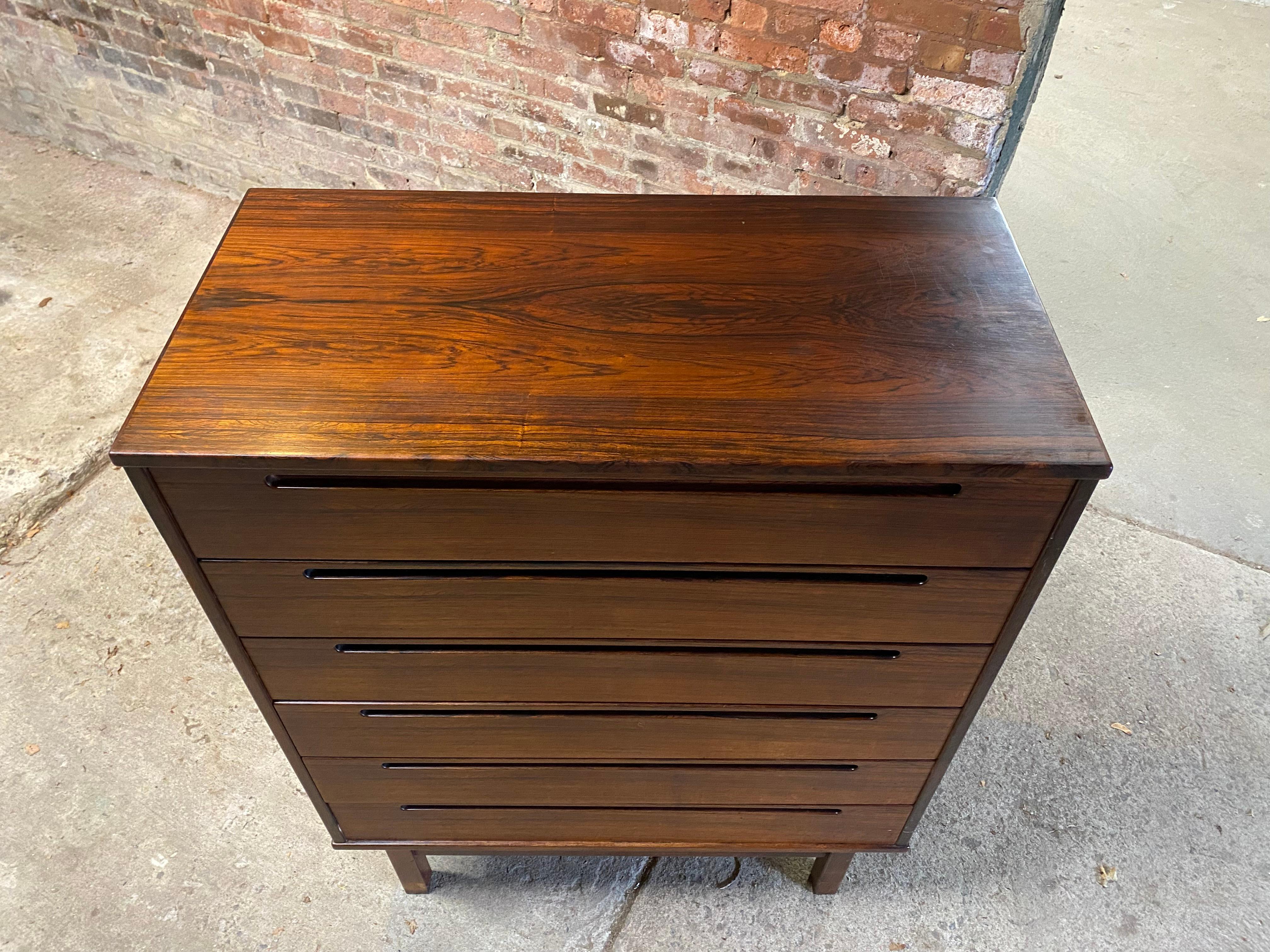 Nils Jonsson Danish Modern Rosewood Six Drawer Dresser For Sale 2