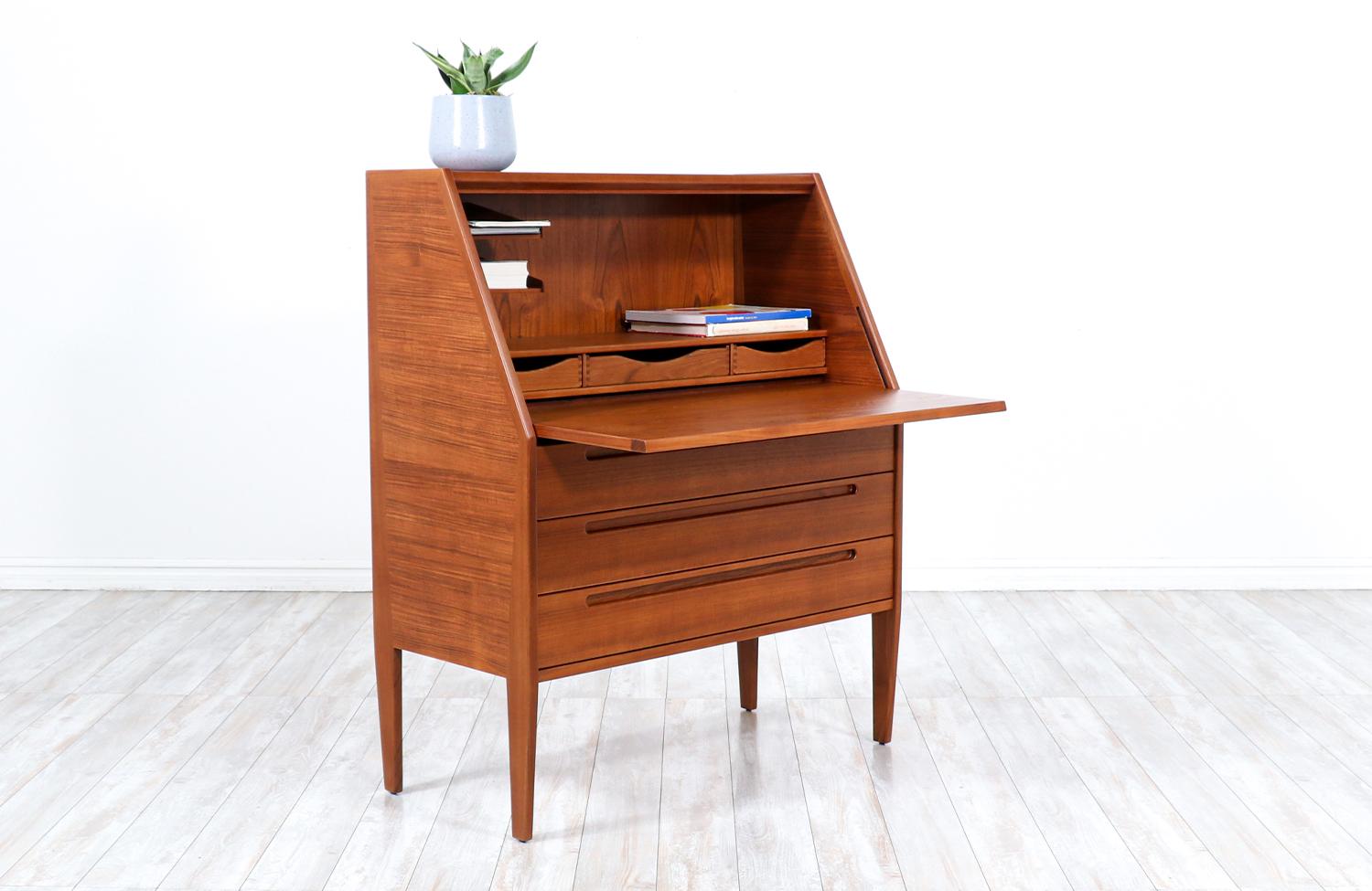 Mid-Century Modern Nils Jonsson Drop-Leaf Writing Teak Desk for Torring Mobelfabrik