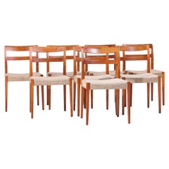 Nils Jonsson for Troeds Garmi Mid Century Swedish Teak Dining Chairs - Set of 8