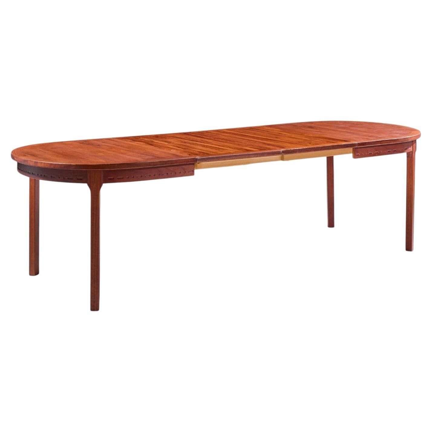 Nils Jonsson for Troeds Swedish Teak Expanding Dining Table with 2 Leaves For Sale