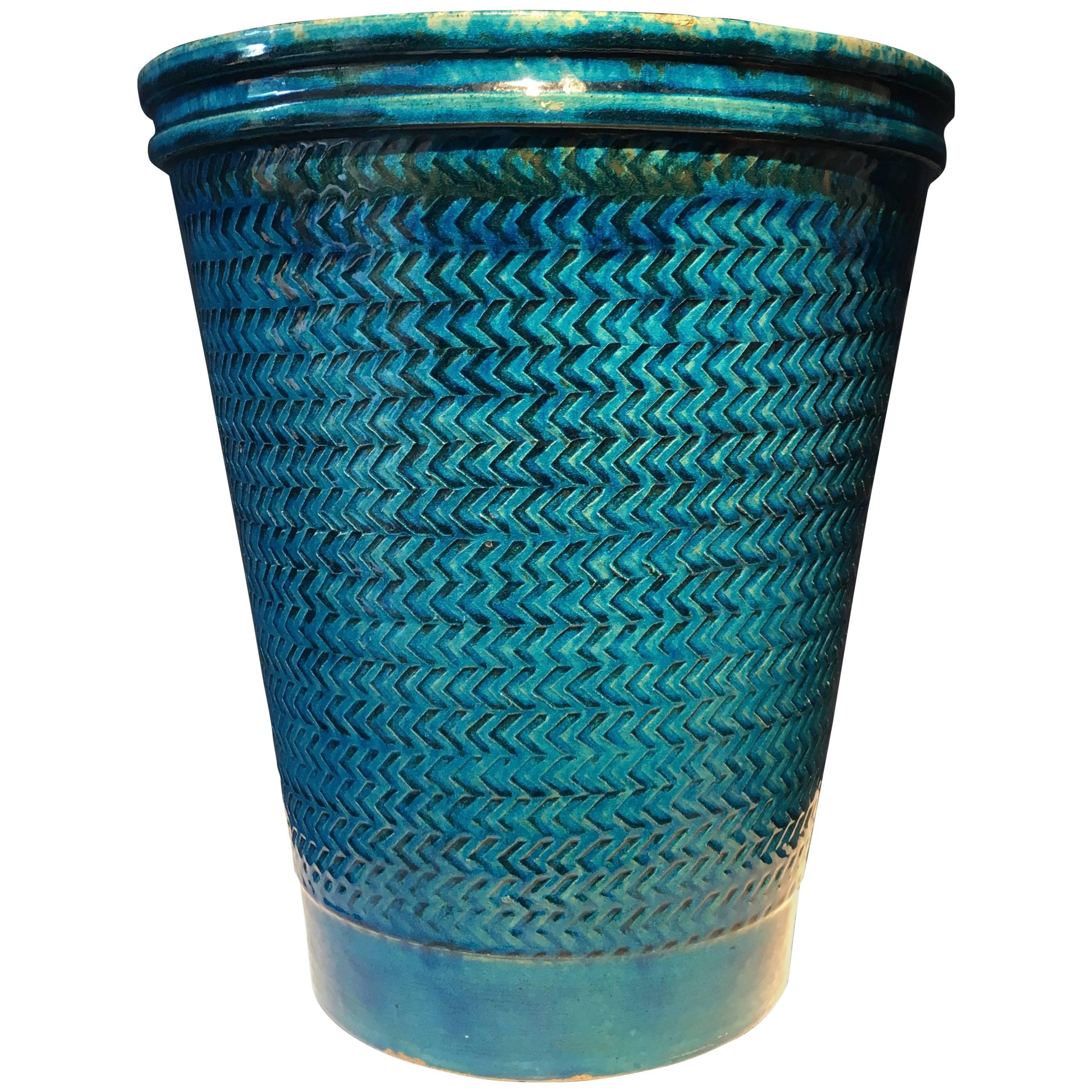 Nils Kähler Blue Glazed Stoneware Vase