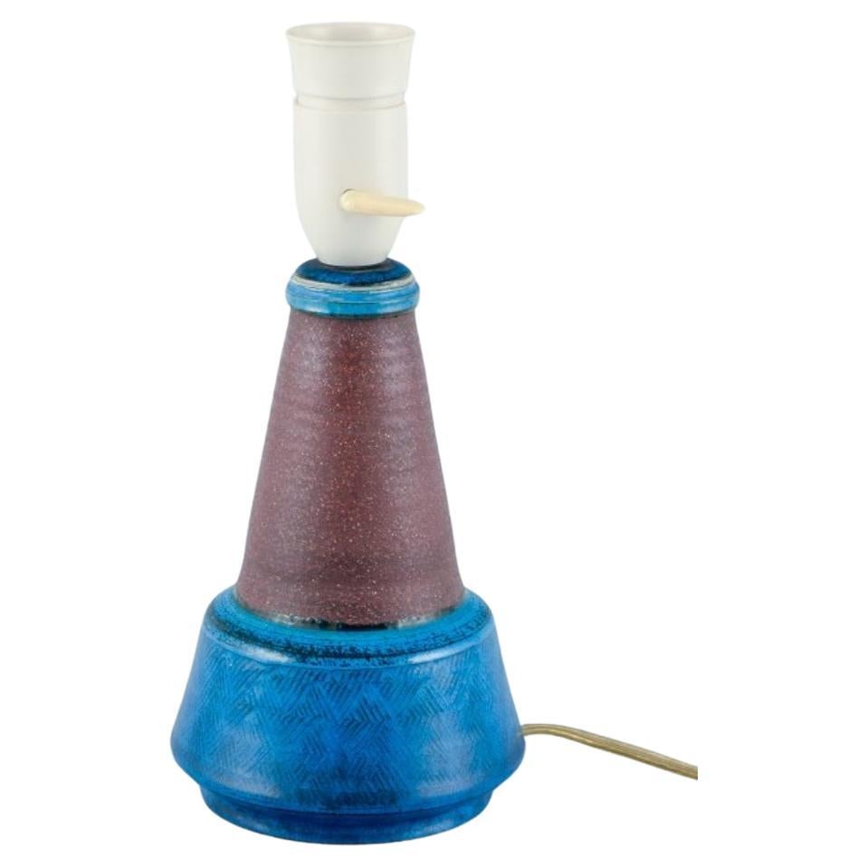 Nils Kähler pour Kähler. Lampe de table en céramique à glaçure turquoise. Environ 1970 en vente