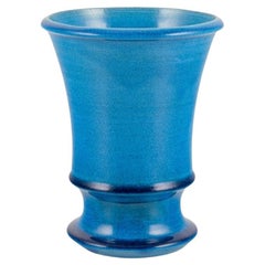 Nils Kähler for Kähler.  Ceramic vase in azure glaze. 1960s/70s.