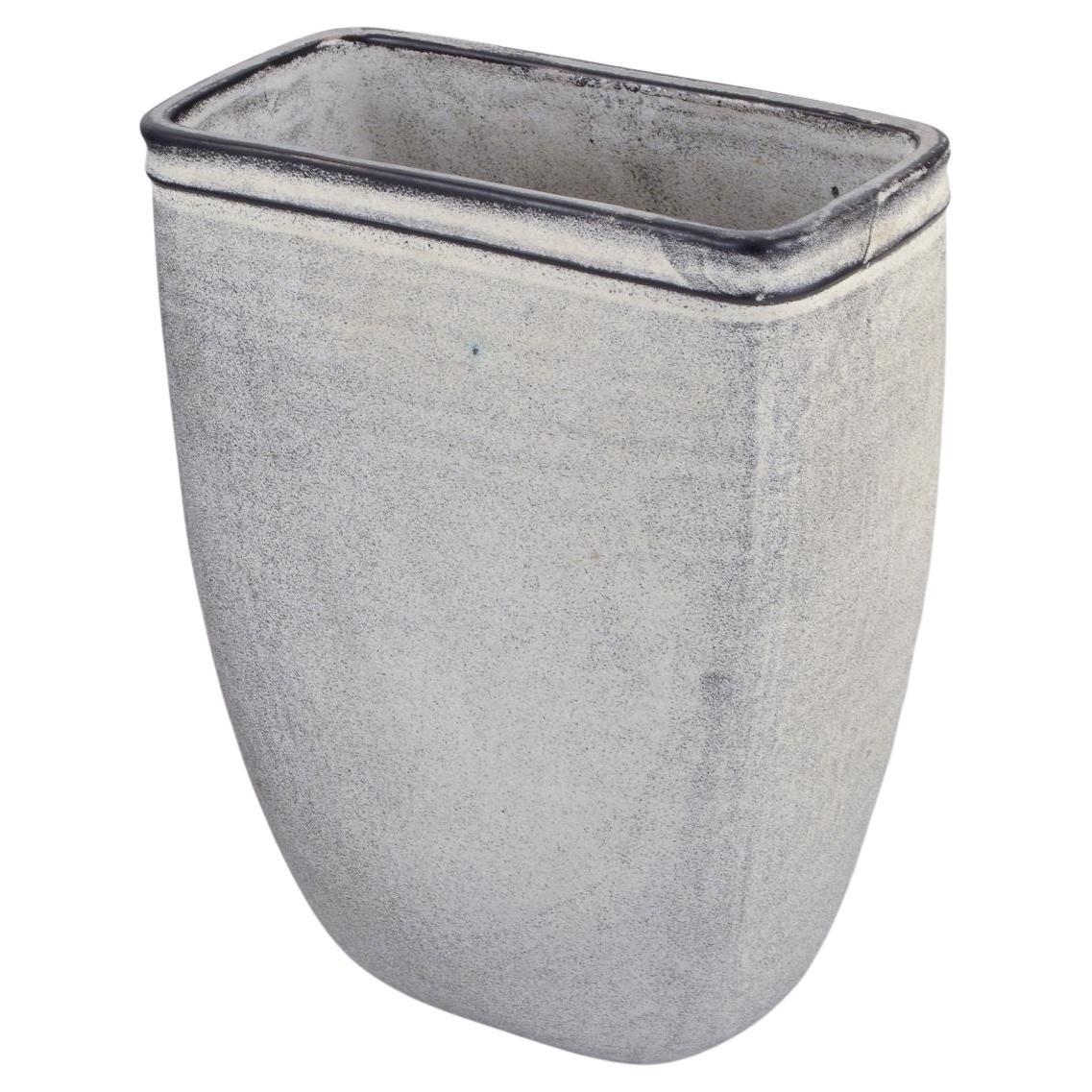 Nils Kähler for Kähler, Denmark. Large ceramic square vase. 1960s