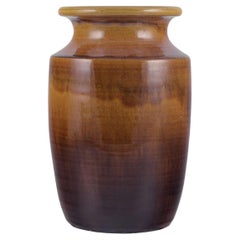Nils Kähler for Kähler, Denmark. Large ceramic vase with uranium-yellow glaze.