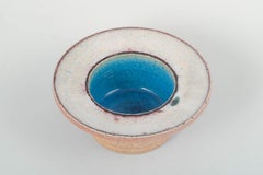 Nils Kähler für Kähler, Dänemark. Niedrige zylindrische Vase aus Steingut, ca. 1960er Jahre.