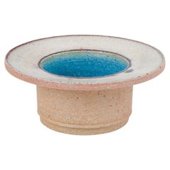 Nils Kähler for Kähler, Denmark. Low cylindrical stoneware vase, c. 1960s.