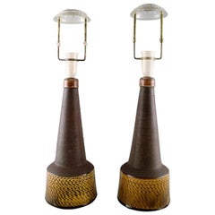 Nils Kähler per Kähler, HAK, coppia di grandi lampade in ceramica smaltata, anni '60
