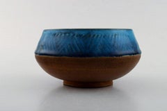 Nils Kähler for Kähler, HAK, Glazed Bowl with Sgraffito, 1960s