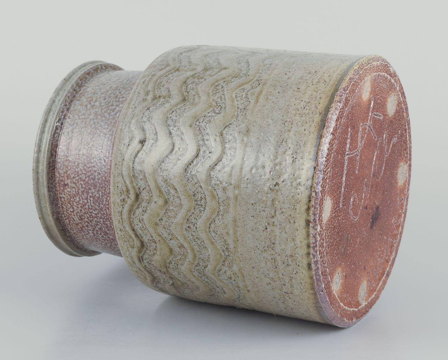 Danese Nils Kähler per Kähler. Grande vaso in ceramica in stile modernista. in vendita