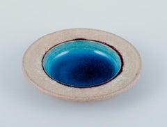 Nils Kähler for Kähler. Small ceramic bowl and small vase with turquoise glaze.