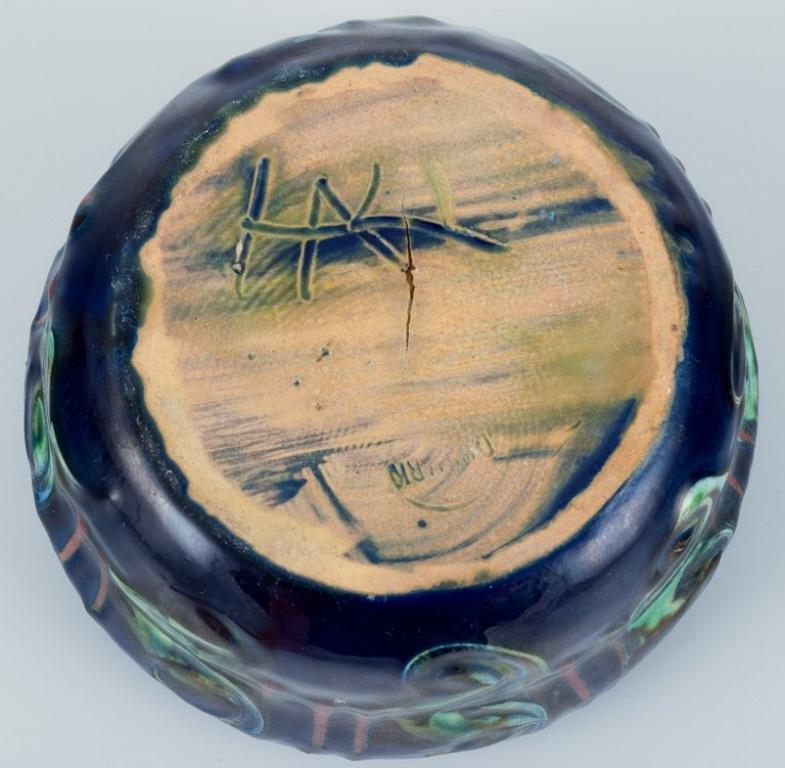 Nils Kähler pour Kähler. Petit bol en céramique et petit vase à glaçure turquoise  Excellent état - En vente à Copenhagen, DK