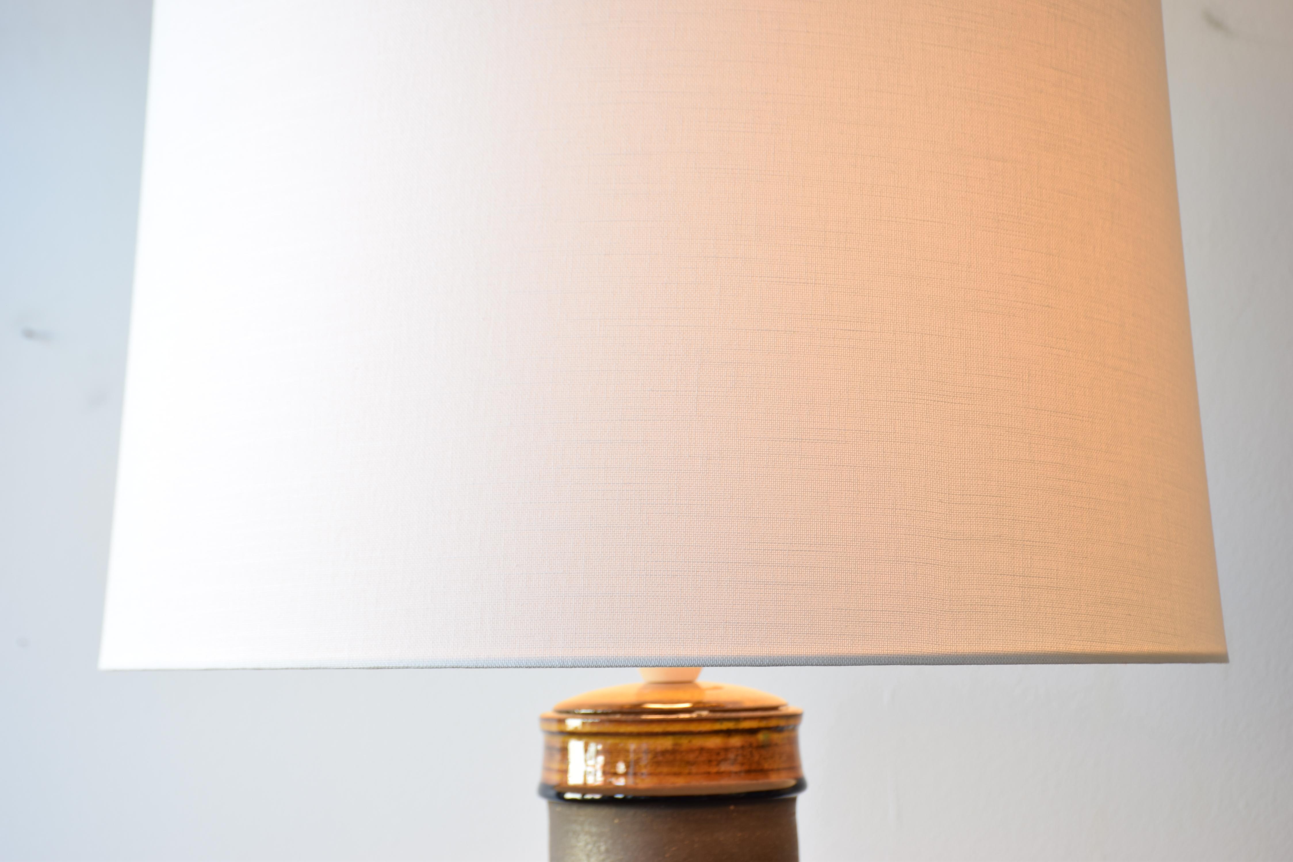 36.6 In. Énorme lampe de table Nils Kähler Jaune Brown Céramique danoise du milieu du siècle 1960 en vente 6