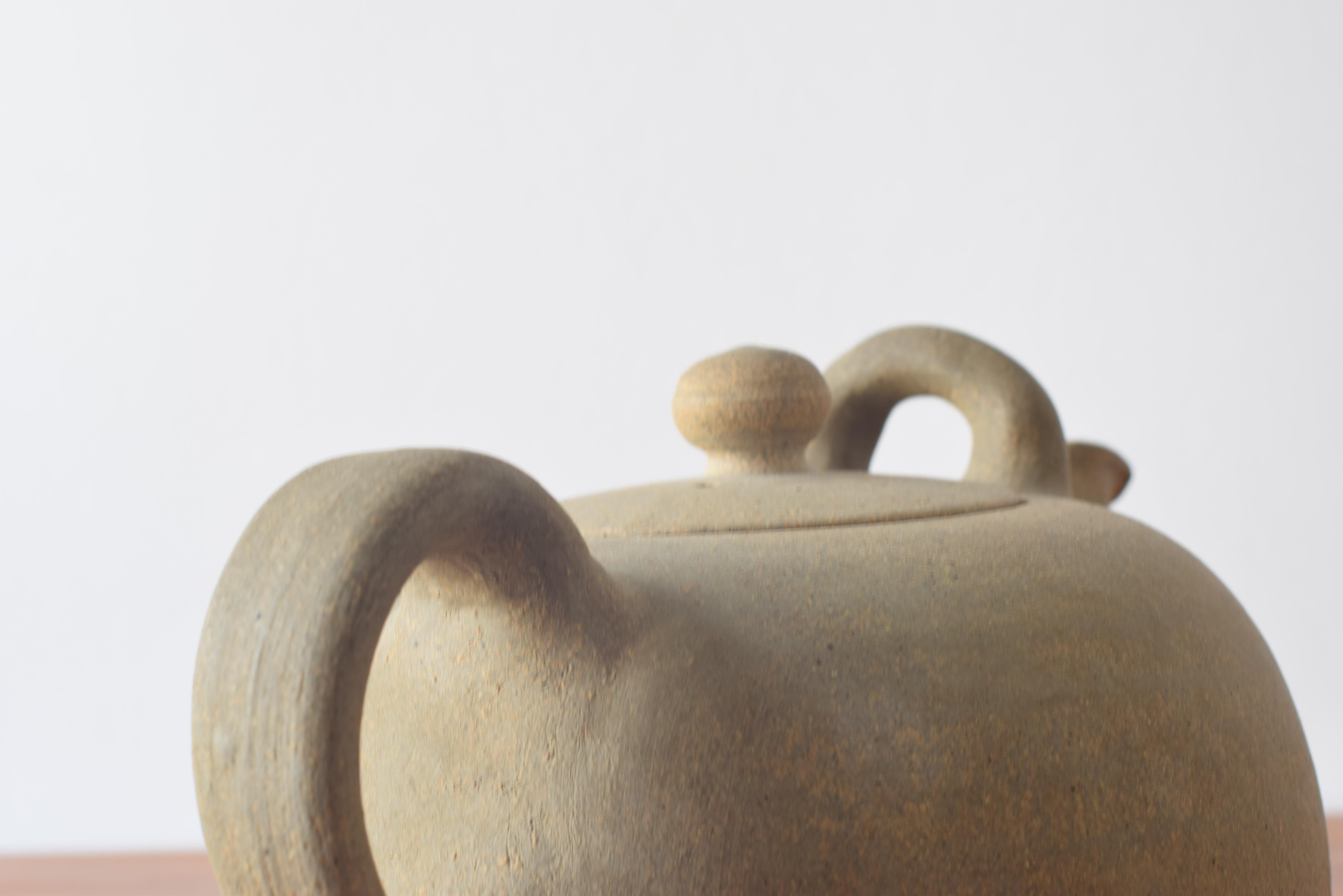 20th Century Nils Kähler Huge Decorative Ceramic Teapot Brutalist Unglazed, HAK Denmark 1950s For Sale