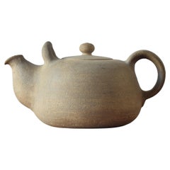 Nils Kähler Huge Decorative Ceramic Teapot Brutalist Unglazed, HAK Denmark 1950s