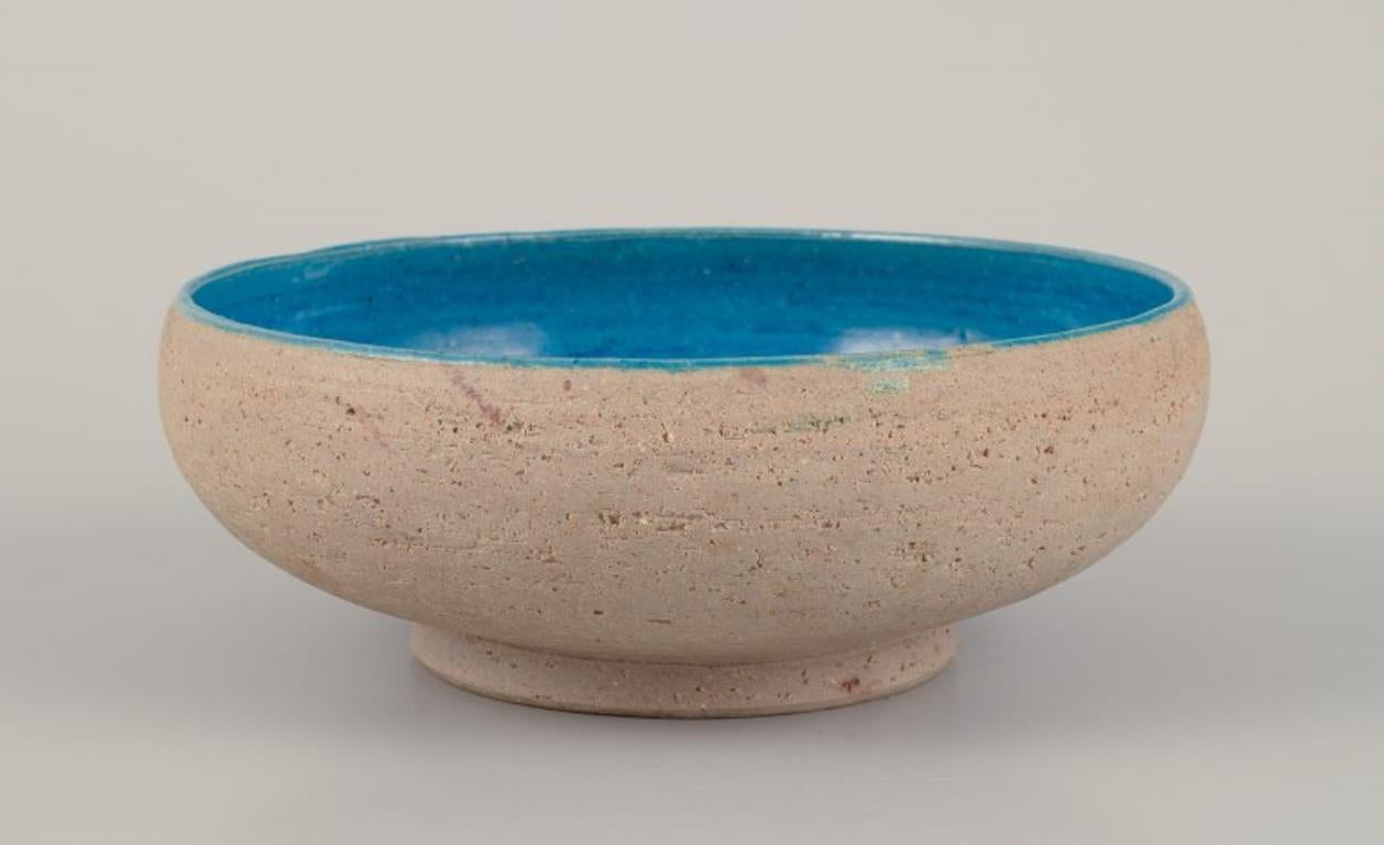 Nils Kähler, Kähler. Dos cuencos de cerámica. Parcialmente sin vidriar con vidriado turquesa Escandinavo moderno en venta