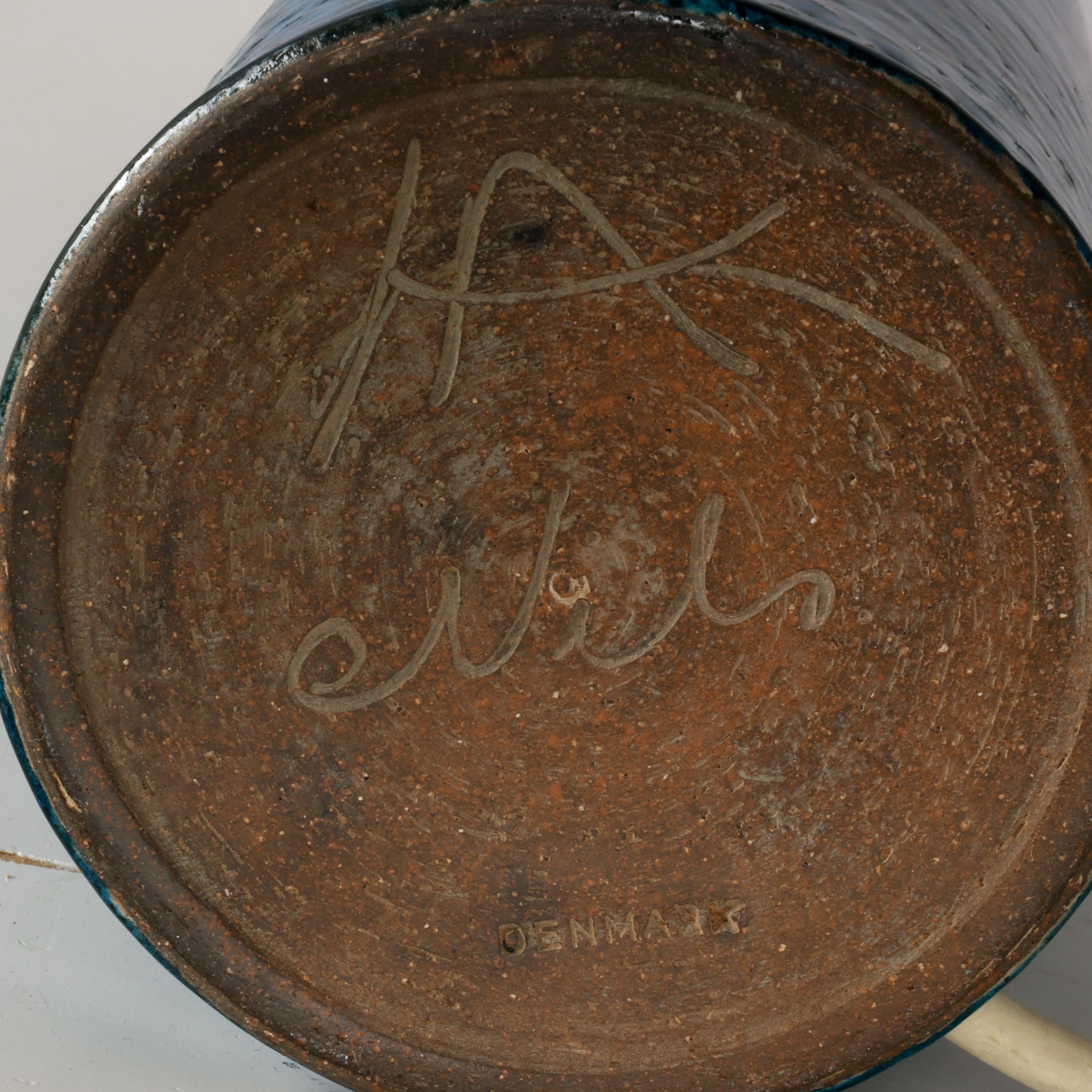 Danois Lampe de table Nils Kahler en céramique Herman A. Kähler, Danemark, 1960 signée en vente