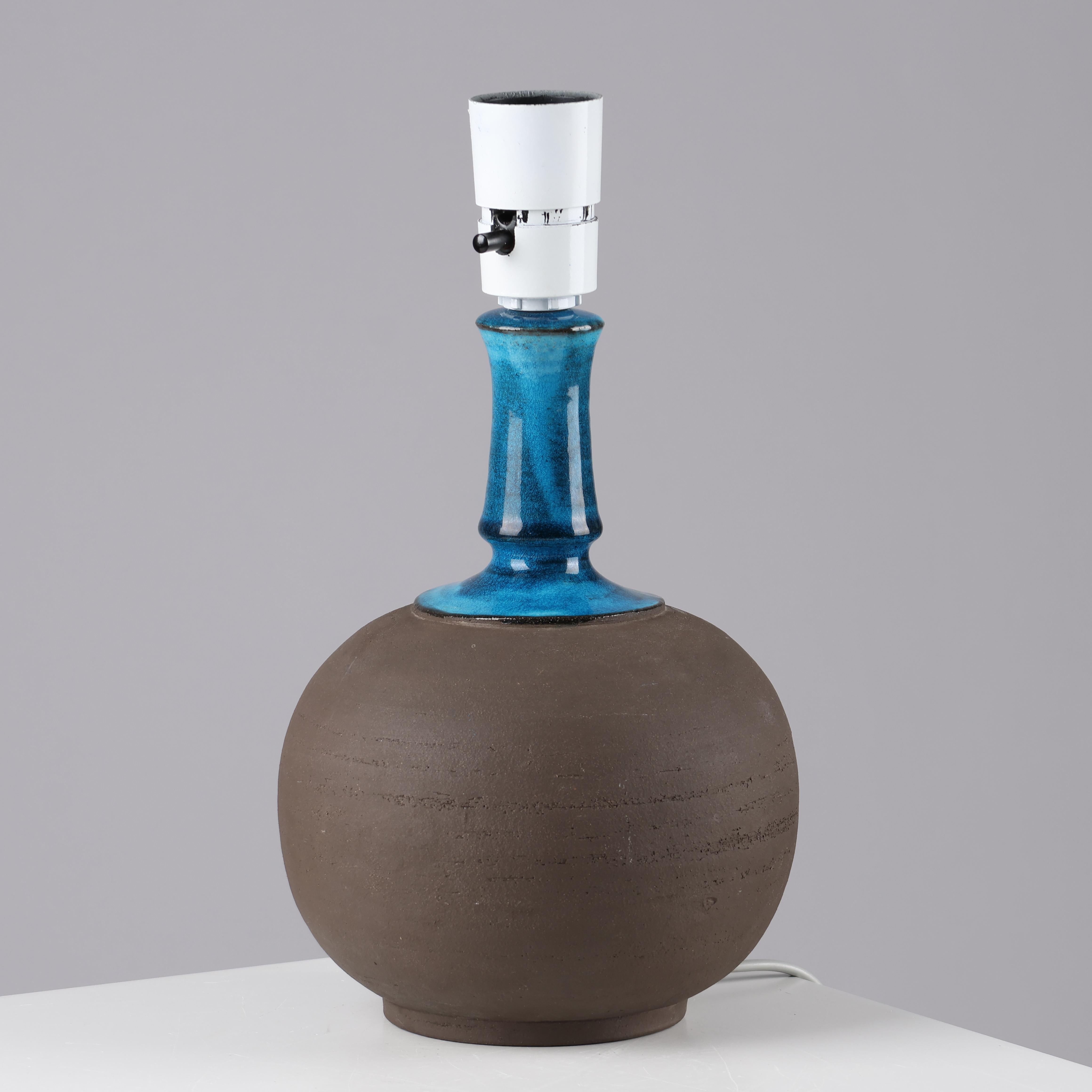 Lampada da tavolo Herman A. Kähler in ceramica, Danimarca, 1960 firmato In condizioni buone in vendita a Paris, FR