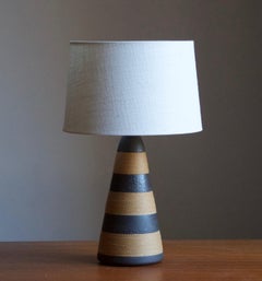 Nils Kähler, Table Lamp, Grey-Glazed Stoneware, Cord, Kähler, Denmark, 1950s
