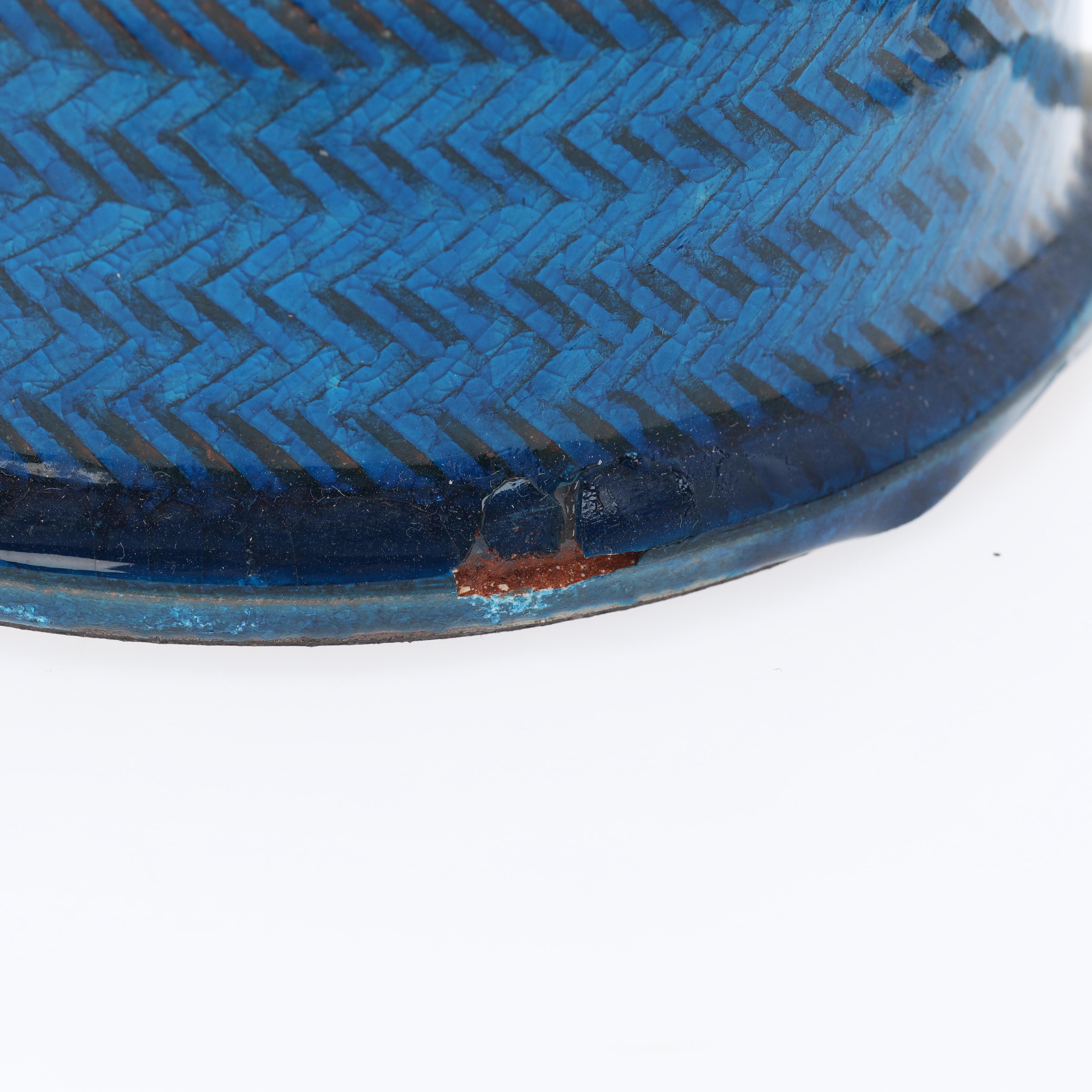 XX secolo Lampade da tavolo in ceramica Nils Kählert con smalto blu, Danimarca, anni '60 in vendita